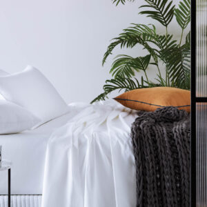 סט במבוק- כותנה "ריפליי" | לבן